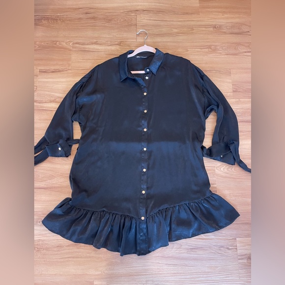 Zara black button down dress - Picture 9 of 12